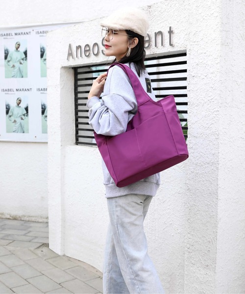 BACKYARD FAMILY(バックヤードファミリー)の「トートバッグ 軽量 撥水 大容量 totebag01(トートバッグ・レディース・ネイビー/パープル/マジェンタ/ブラック・FREE)」の10枚目の写真