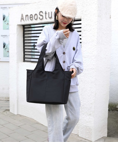 BACKYARD FAMILY(バックヤードファミリー)の「トートバッグ 軽量 撥水 大容量 totebag01(トートバッグ・レディース・ネイビー/パープル/マジェンタ/ブラック・FREE)」の12枚目の写真