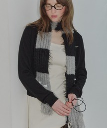 GIUNON | mohair touch border muffler / モヘアタッチボーダーマフラー(ストール/ショール)