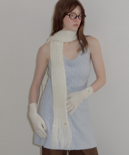 GIUNON（ジウノン）の「mohair touch border muffler / モヘアタッチボーダーマフラー（ストール/ショール・レディース・グレー/ブルー/アイボリー・FREE）」の13枚目の写真