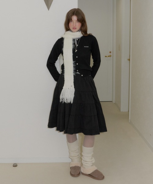 GIUNON（ジウノン）の「mohair touch border muffler / モヘアタッチボーダーマフラー（ストール/ショール・レディース・グレー/ブルー/アイボリー・FREE）」の5枚目の写真