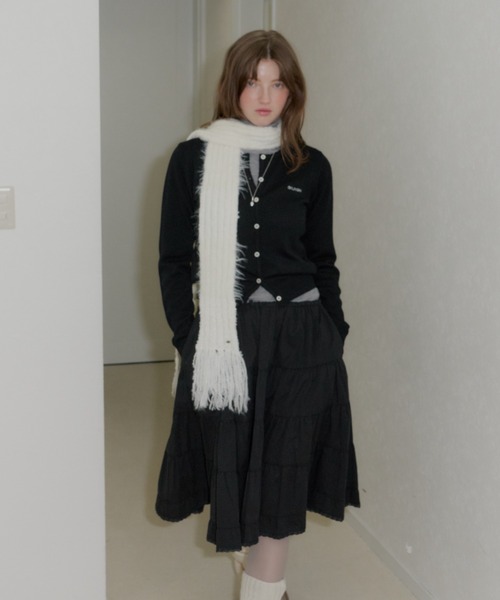 GIUNON（ジウノン）の「mohair touch border muffler / モヘアタッチボーダーマフラー（ストール/ショール・レディース・グレー/ブルー/アイボリー・FREE）」の7枚目の写真