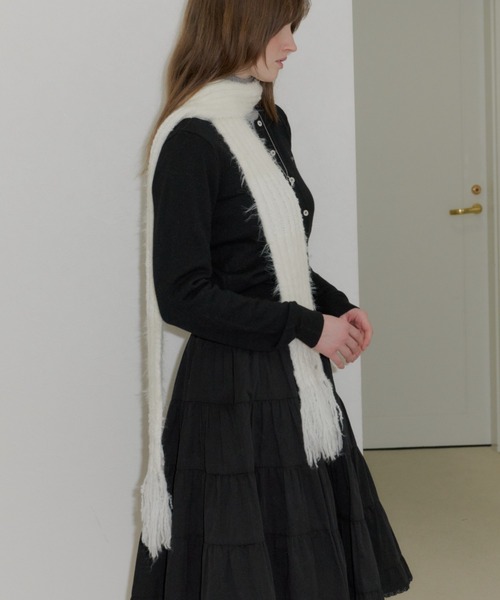 GIUNON（ジウノン）の「mohair touch border muffler / モヘアタッチボーダーマフラー（ストール/ショール・レディース・グレー/ブルー/アイボリー・FREE）」の6枚目の写真