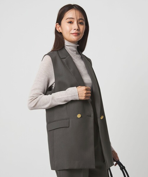 green label relaxing（グリーンレーベルリラクシング）の「Greed グリード テーラード ジレ ウォッシャブル（ベスト・レディース・ネイビー/グレー・38/36）」の22枚目の写真