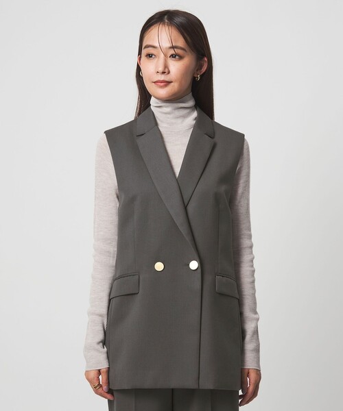 green label relaxing（グリーンレーベルリラクシング）の「Greed グリード テーラード ジレ ウォッシャブル（ベスト・レディース・ネイビー/グレー・38/36）」の5枚目の写真