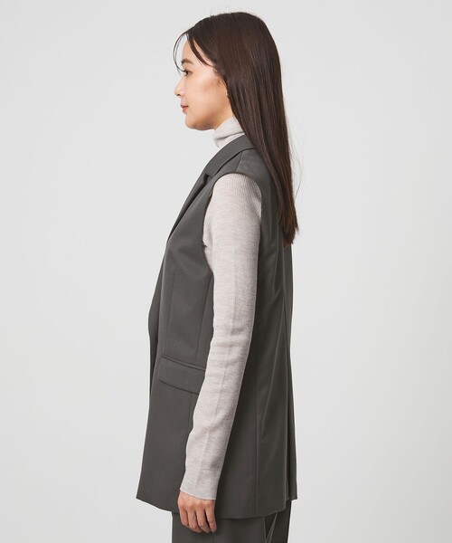 green label relaxing（グリーンレーベルリラクシング）の「Greed グリード テーラード ジレ ウォッシャブル（ベスト・レディース・ネイビー/グレー・38/36）」の6枚目の写真