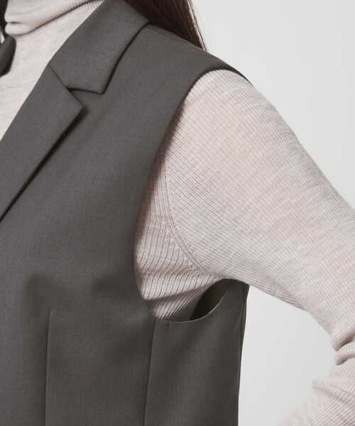 green label relaxing（グリーンレーベルリラクシング）の「Greed グリード テーラード ジレ ウォッシャブル（ベスト・レディース・ネイビー/グレー・38/36）」の9枚目の写真