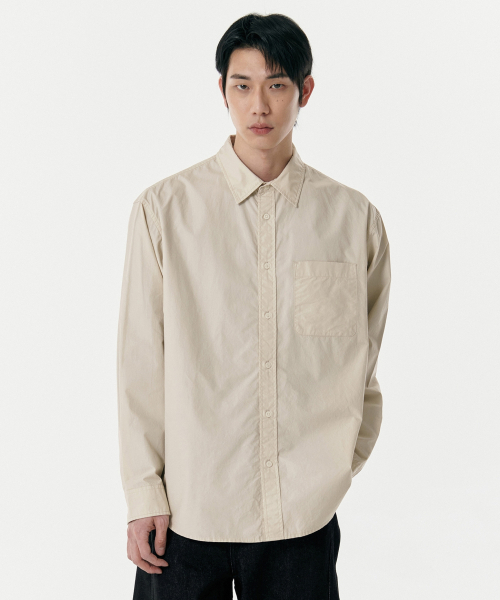 MUSINSA STANDARD（ムシンサスタンダード）の「リラックスドウォッシュドポプリンシャツ[ライトベージュ]（シャツ/ブラウス・メンズ・その他・SMALL/MEDIUM/LARGE/X-LARGE/XX-LARGE）」の11枚目の写真