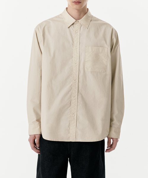 MUSINSA STANDARD（ムシンサスタンダード）の「リラックスドウォッシュドポプリンシャツ[ライトベージュ]（シャツ/ブラウス・メンズ・その他・SMALL/MEDIUM/LARGE/X-LARGE/XX-LARGE）」の12枚目の写真
