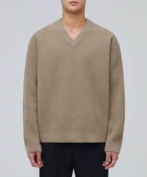 MUSINSA STANDARD（ムシンサスタンダード）の「LAMBSWOOL RIBBED V-NECK SWEATER [BEIGE]（ニット/セーター）」