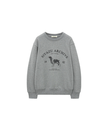 SITP5230 アーカイブハウンドプリントスウェット_Melange gray