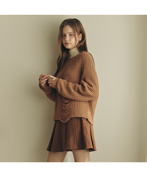 ダメージポイントスウェット / ブラウン