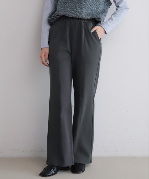 NOMBRE IMPAIR(ノンブルアンペール)の「フライス天竺コンビ カットパンツ(その他パンツ・レディース・チャコールグレー/キナリ・FREE)」の1枚目の写真
