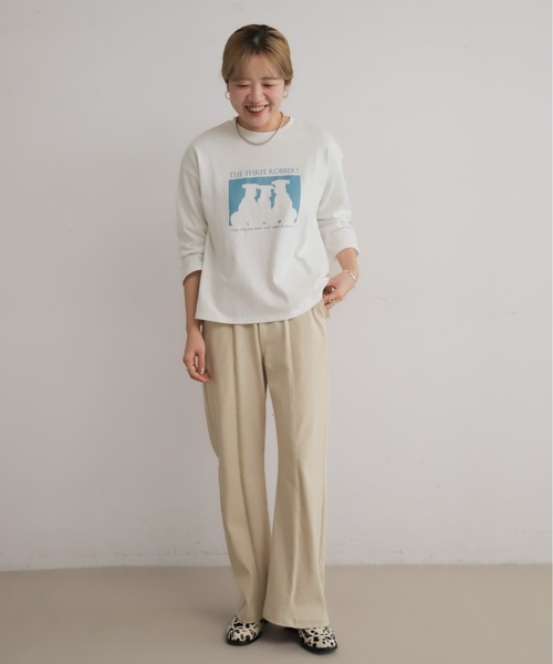 NOMBRE IMPAIR(ノンブルアンペール)の「フライス天竺コンビ カットパンツ(その他パンツ・レディース・チャコールグレー/キナリ・FREE)」の10枚目の写真