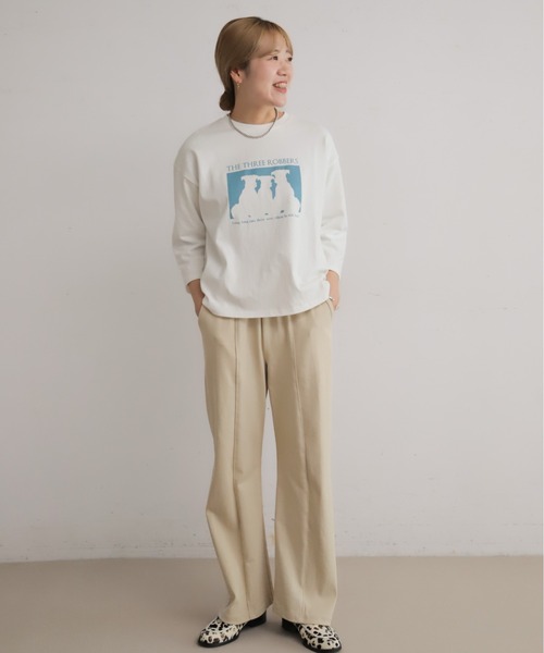 NOMBRE IMPAIR(ノンブルアンペール)の「フライス天竺コンビ カットパンツ(その他パンツ・レディース・チャコールグレー/キナリ・FREE)」の14枚目の写真