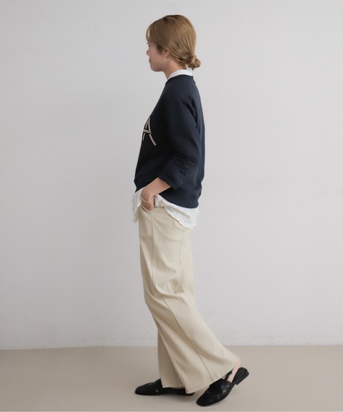 NOMBRE IMPAIR(ノンブルアンペール)の「フライス天竺コンビ カットパンツ(その他パンツ・レディース・チャコールグレー/キナリ・FREE)」の5枚目の写真