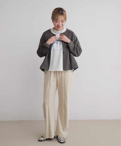 NOMBRE IMPAIR(ノンブルアンペール)の「フライス天竺コンビ カットパンツ(その他パンツ・レディース・チャコールグレー/キナリ・FREE)」の18枚目の写真