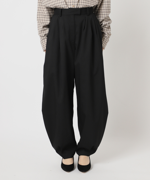 CITYSHOP（シティーショップ）の「VOLUME TUCK パンツ（スラックス・レディース・ブラック/グレー・38/36）」の15枚目の写真