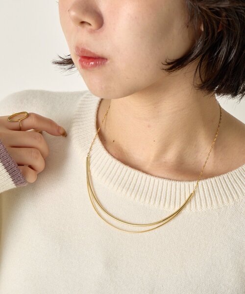 Jena espace merveilleux（ジェナ　エスパスメルヴェイユ）の「アーチラインネックレス（リング・レディース・ゴールド/シルバー・FREE）」の2枚目の写真