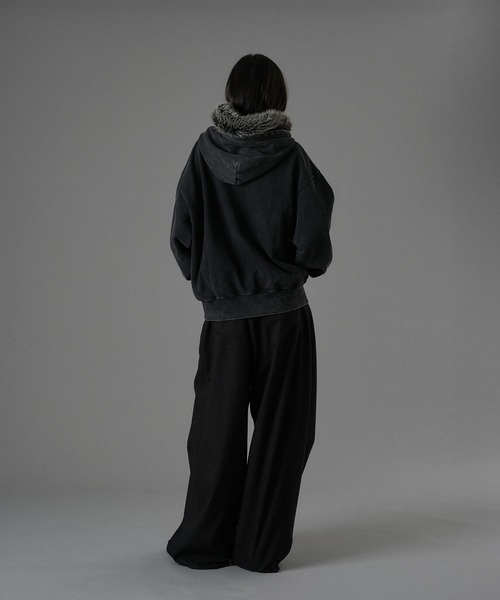 HEART PATCH FAUX-FUR ZIP HOODIE / ハートパッチフェイクファージップ