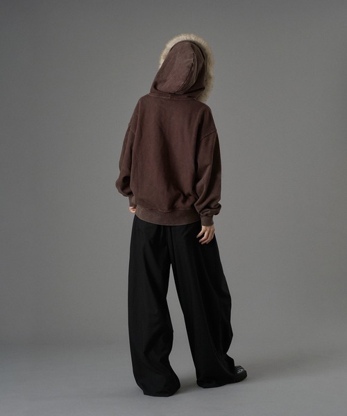 HEART PATCH FAUX-FUR ZIP HOODIE / ハートパッチフェイクファージップ