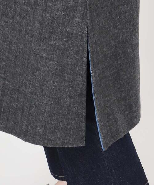 B.C STOCK（ベーセーストック）の「《追加》S120ブレンドリバーシブルコート（ノーカラーコート・レディース・グレー/チョコ/ネイビー/ブラック/チャコールグレー/ブラウン・SMALL/MEDIUM）」の14枚目の写真