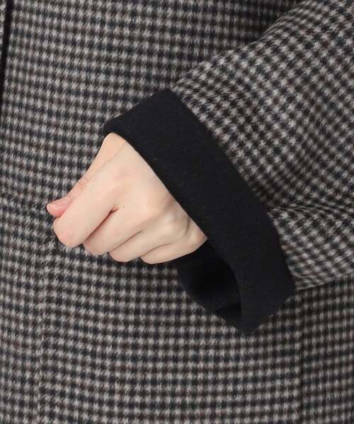 B.C STOCK（ベーセーストック）の「《追加》S120ブレンドリバーシブルコート（ノーカラーコート・レディース・グレー/チョコ/ネイビー/ブラック/チャコールグレー/ブラウン・SMALL/MEDIUM）」の21枚目の写真