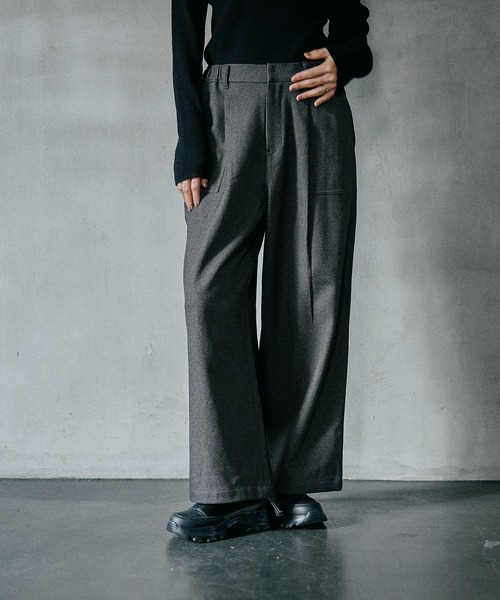 LEPSIM（レプシィム）の「ウールライクペインターパンツ　581673（その他パンツ・レディース・ブラウン/チャコールグレー・FREE）」の2枚目の写真