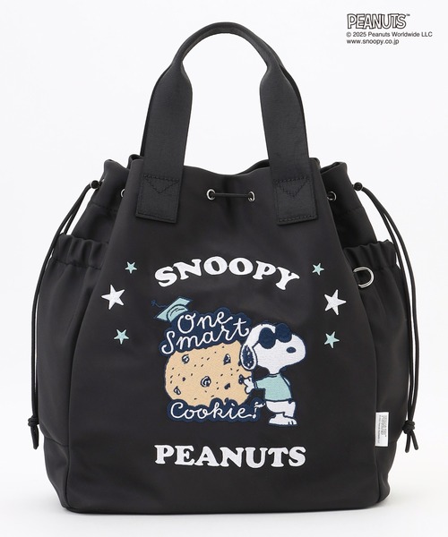 Y'SACCS(イザック)の「SNOOPYデザイン 2way巾着トート(クッキー)(トートバッグ・レディース・グレー/ブラック/カーキ・FREE)」の11枚目の写真