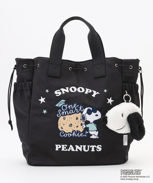 Y'SACCS(イザック)の「SNOOPYデザイン 2way巾着トート(クッキー)(トートバッグ・レディース・グレー/ブラック/カーキ・FREE)」の14枚目の写真
