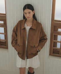 LINGSEOUL（リングソウル）の「oversized suede blouson-camel（MA-1）」