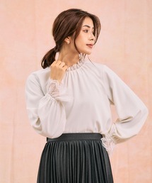 GLOBAL WORK | キレイつづくレーススタンドブラウス/580993(シャツ/ブラウス)