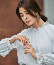 GLOBAL WORK | キレイつづくレーススタンドブラウス/580993(シャツ/ブラウス)