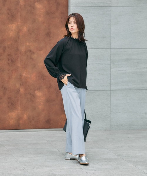 GLOBAL WORK（グローバルワーク）の「キレイつづくレーススタンドブラウス/580993（シャツ/ブラウス・レディース・ライトグレー/オフホワイト/ブラック・SMALL/MEDIUM/LARGE/X-LARGE）」の13枚目の写真