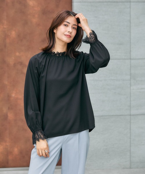 GLOBAL WORK（グローバルワーク）の「キレイつづくレーススタンドブラウス/580993（シャツ/ブラウス・レディース・ライトグレー/オフホワイト/ブラック・SMALL/MEDIUM/LARGE/X-LARGE）」の15枚目の写真