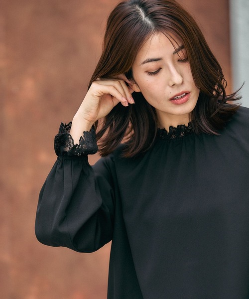 GLOBAL WORK（グローバルワーク）の「キレイつづくレーススタンドブラウス/580993（シャツ/ブラウス・レディース・ライトグレー/オフホワイト/ブラック・SMALL/MEDIUM/LARGE/X-LARGE）」の17枚目の写真