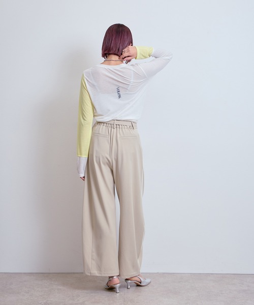 LHELBIE(レルビエ)の「カービーパンツ(その他パンツ・レディース・アイボリー/ブラック/グレイッシュベージュ・M)」の10枚目の写真