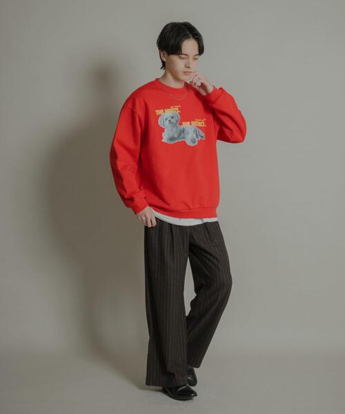 SENSE OF PLACE by URBAN RESEARCH（センスオブプレイスバイアーバンリサーチ）の「Dog graphic crew-neck Sweat（スウェット・メンズ・レッド/オートミール/ブラック・MEDIUM/LARGE）」の11枚目の写真