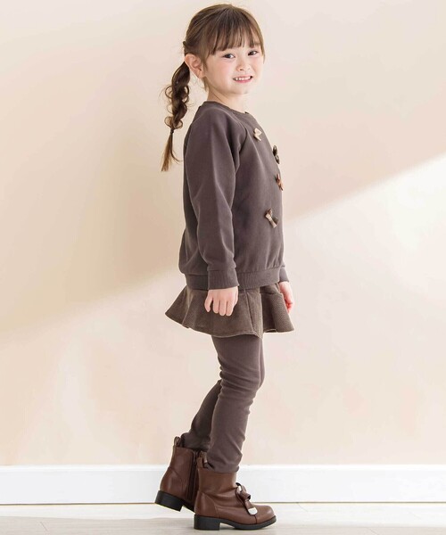 Noeil aime BeBe（ノイユエイムベベ）の「ニットコールスカート付きスパッツ（スカート・キッズ・ブラウン・130cm/120cm/110cm）」の3枚目の写真