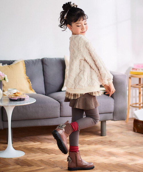 Noeil aime BeBe（ノイユエイムベベ）の「ニットコールスカート付きスパッツ（スカート・キッズ・ブラウン・130cm/120cm/110cm）」の5枚目の写真
