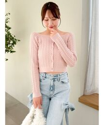 dazzlin | ミニケーブルスクエアニットトップス(ニット/セーター)