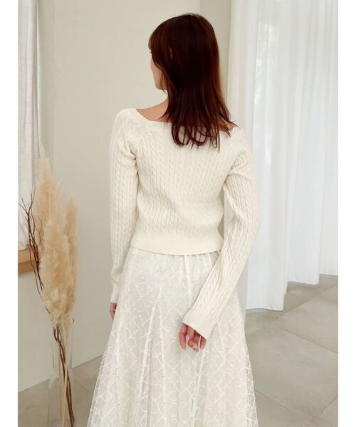 ミニケーブルスクエアニットトップス（ニット/セーター）｜dazzlin