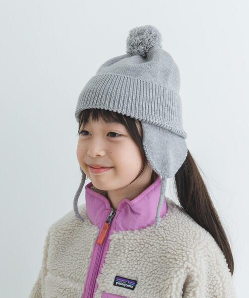 URBAN RESEARCH DOORS（アーバンリサーチドアーズ）の「フライトニットキャップ(KIDS)（ニットキャップ/ビーニー・キッズ・アイボリー/グレー・ONE）」の2枚目の写真