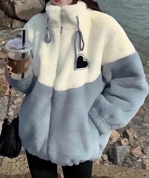 SallyLunn(サリーラン)の「もこもこオーバージャケット(その他アウター・レディース・ピンク/ブルー・MEDIUM/LARGE)」の10枚目の写真