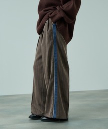 VICKY | ストライプサイドラインワイドパンツ≪手洗い可能≫(スラックス)