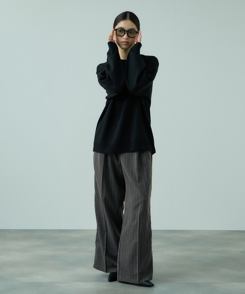 VICKY（ビッキー）の「ストライプサイドラインワイドパンツ≪手洗い可能≫（スラックス・レディース・ブラウン・M）」の20枚目の写真