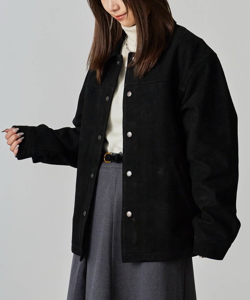 Johnbull（ジョンブル）の「Johnbull/ジョンブル レザー ブルゾンジャケット ゴートスウェードレザー（ブルゾン・メンズ・ブラック・M/L）」の8枚目の写真