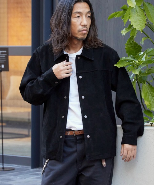 Johnbull（ジョンブル）の「Johnbull/ジョンブル レザー ブルゾンジャケット ゴートスウェードレザー（ブルゾン・メンズ・ブラック・M/L）」の3枚目の写真