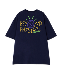 [オーバーサイズ]ビヨンドフィジカル 13番手 綿 ラウンドネック 半袖Tシャツ_ネイビー