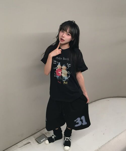 MAINBOOTH（メインブース）の「[パトワマット] QnA Tシャツ(ブラック)（Tシャツ/カットソー・レディース・その他・2/3）」の4枚目の写真